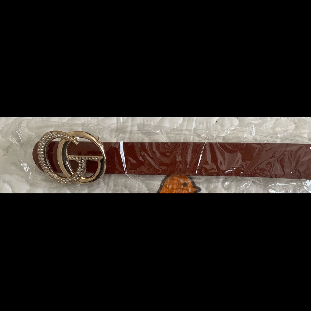 Brown bling belt